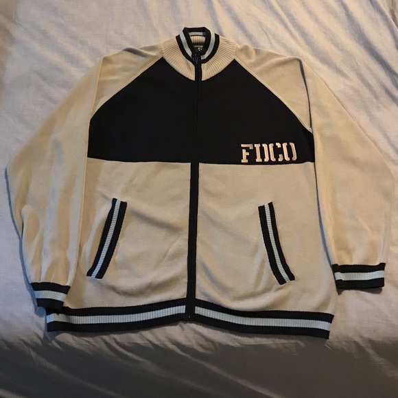 VINTAGE Fiction Design Clothing - FDCO 416 - Navy/Grey Full Zip Sweater - Picture 3 of 6